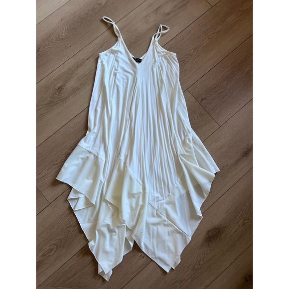 CQ by CQ Dresses & Skirts - CQ by CQ BASIC White Asymmetrical Hem Midi Dress Size M